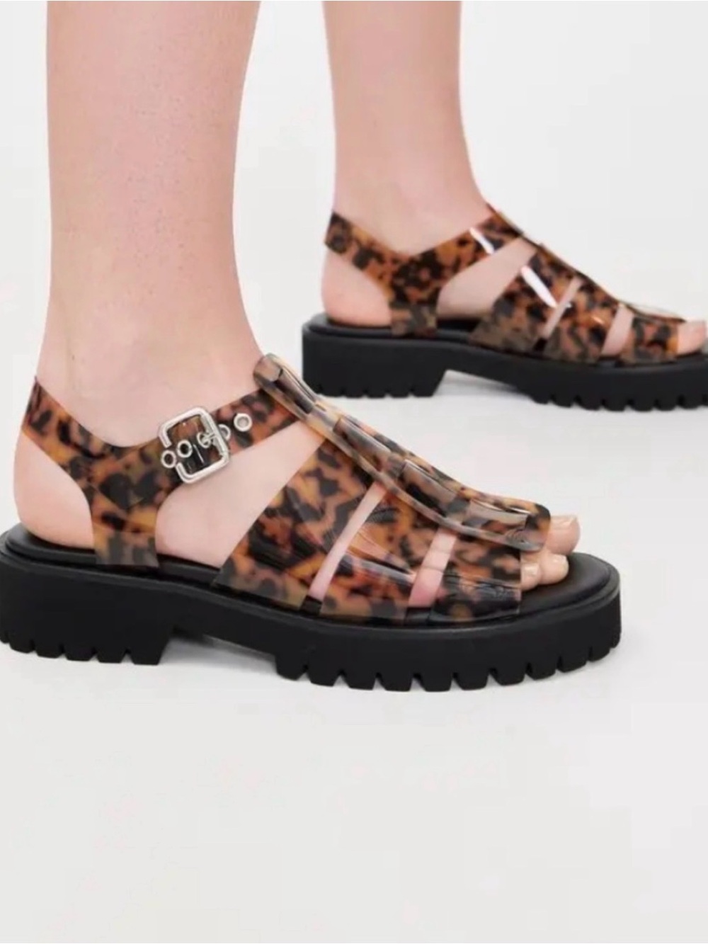 Frēda Salvador Tortoiseshell Fisherman Sandals 9